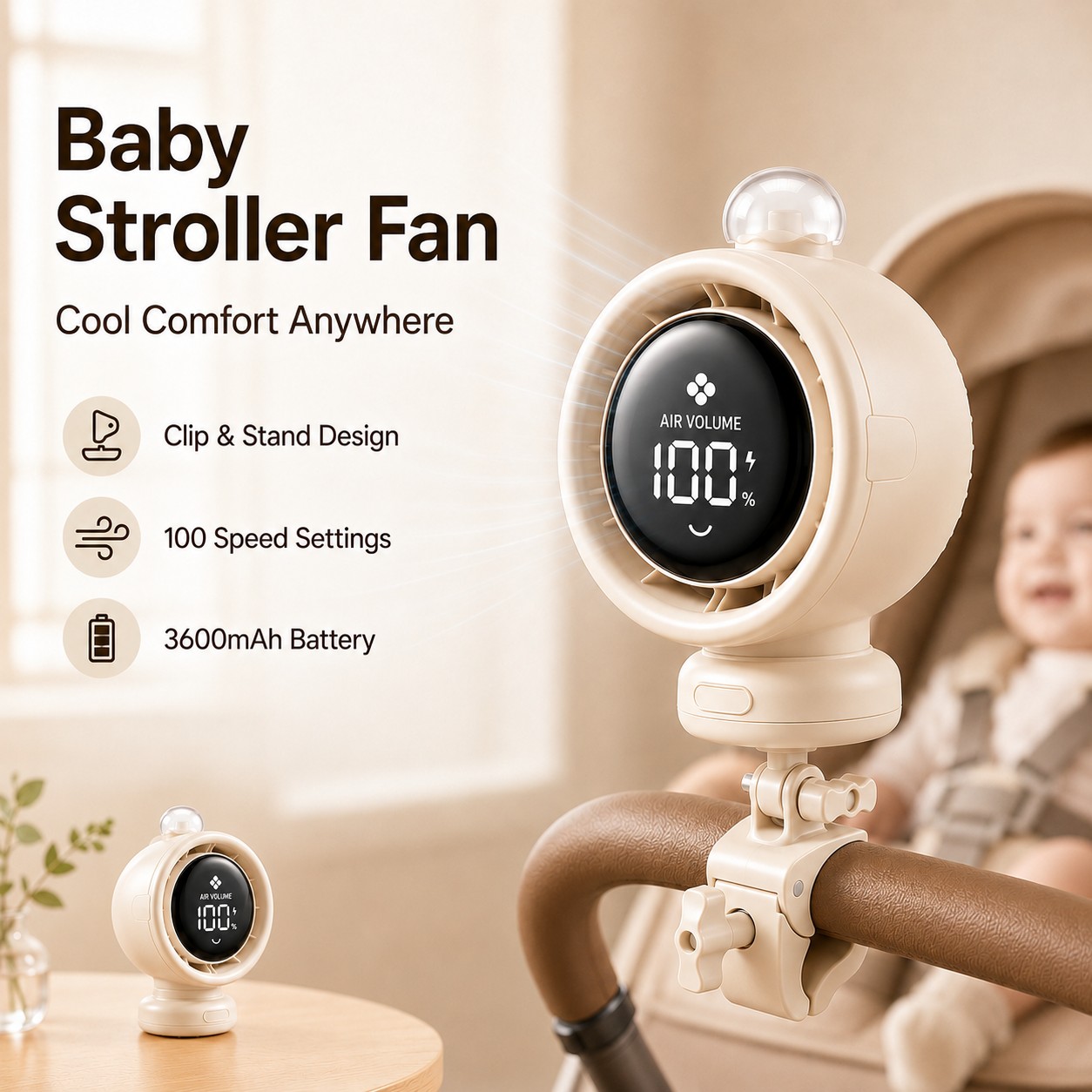 Usb Fan Silent - 2026 New Portable Stroller Fan with