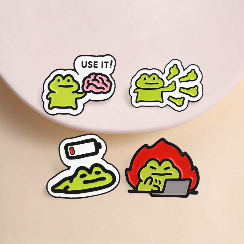 Funny Frog Badges Cute Cartoon - Kawaii Tech Accessories 评论和价格