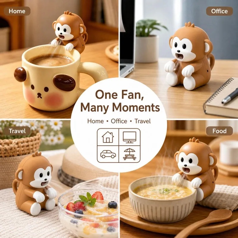 Portable Monkey Shaped Food Co - Usb Fan Silent 评论和价格
