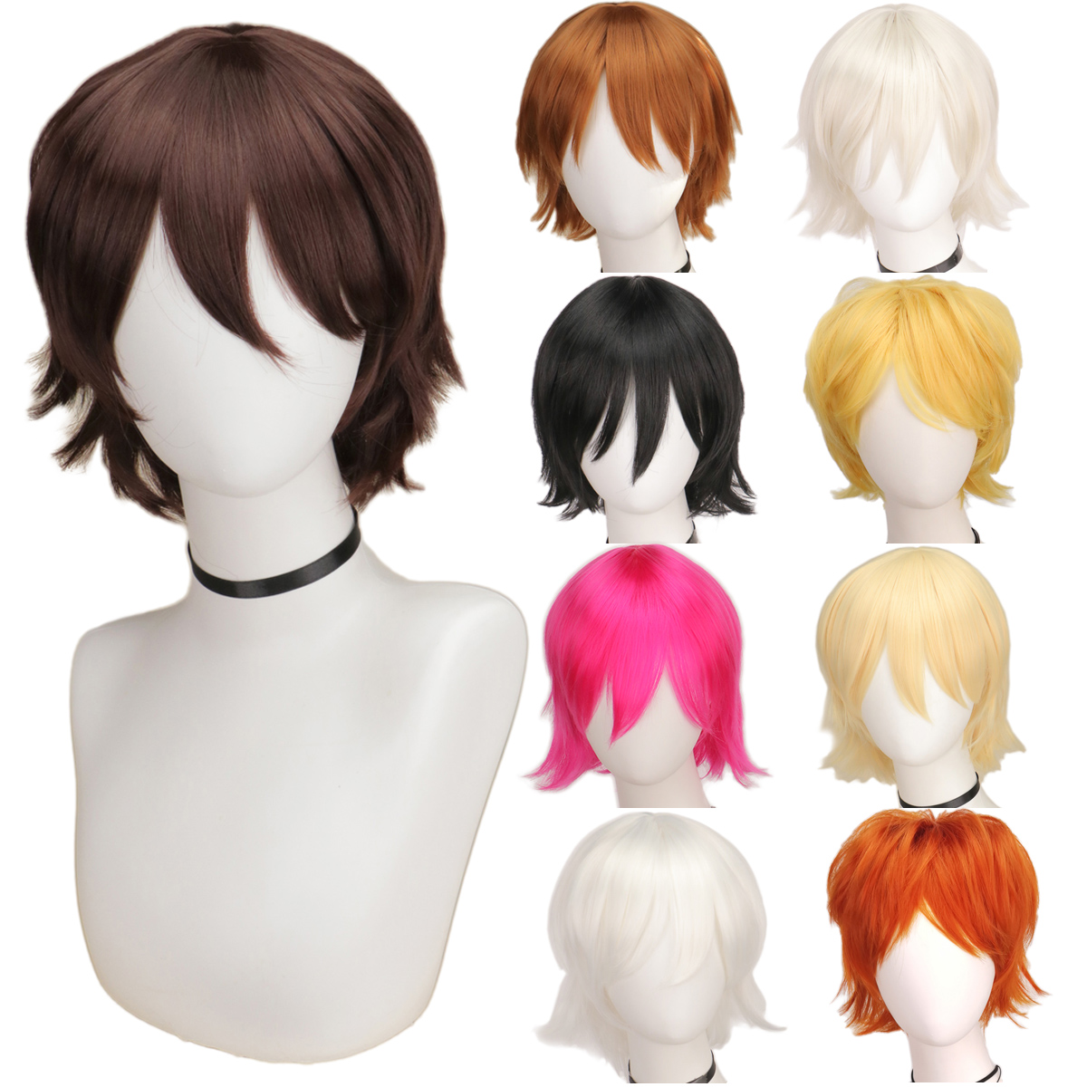 QQXCAIW Male Wig Black White P - Tech Accessories For Men 评论和价格
